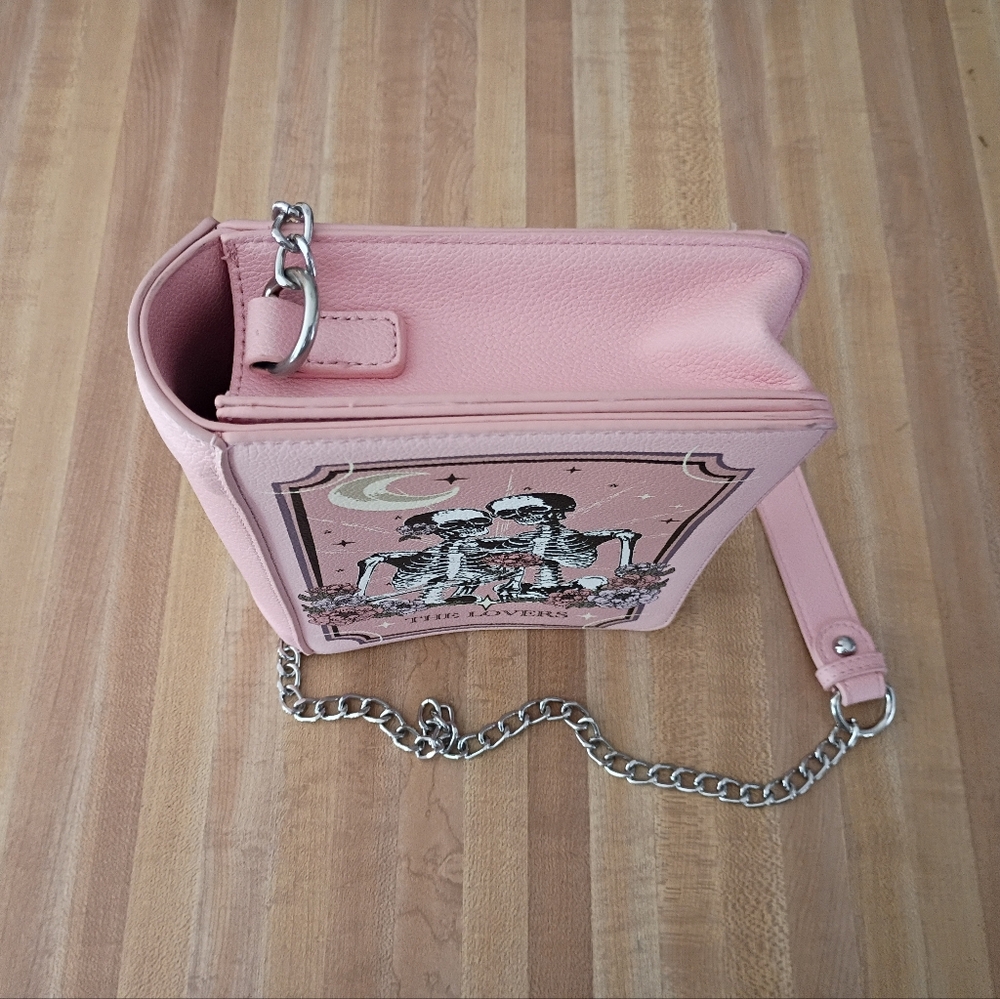SOLD!Adorable Skeleton Tarot Celestial Floral Barbiecore Book Purse "The Lovers" - Picture 6 of 7